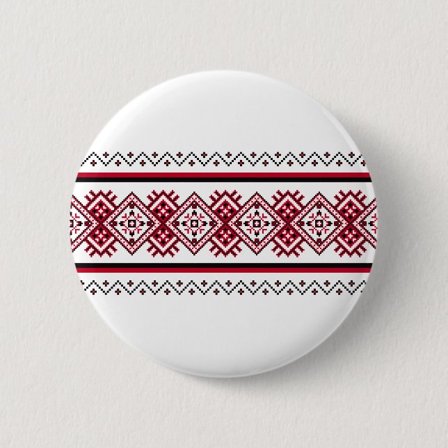 Ukrainian Embroidery Vyshyvanka Pin Button (Vorderseite)