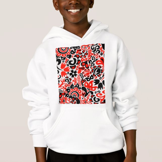 Ukrainian ethnic folk art floral pattern absrtact  hoodie (Vorderseite)