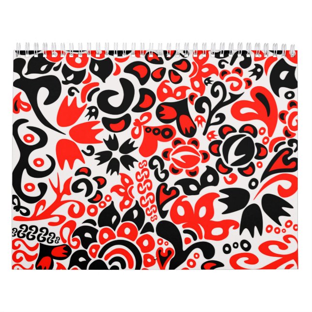 Ukrainian ethnic folk art floral pattern absrtact  kalender (Titelbild)
