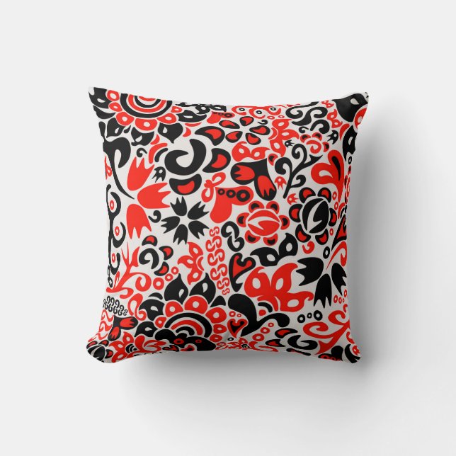 Ukrainian ethnic folk art floral pattern absrtact  kissen (Vorderseite)