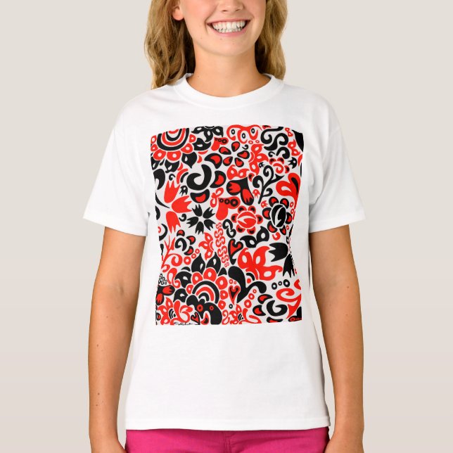 Ukrainian ethnic folk art floral pattern absrtact  T-Shirt (Vorderseite)