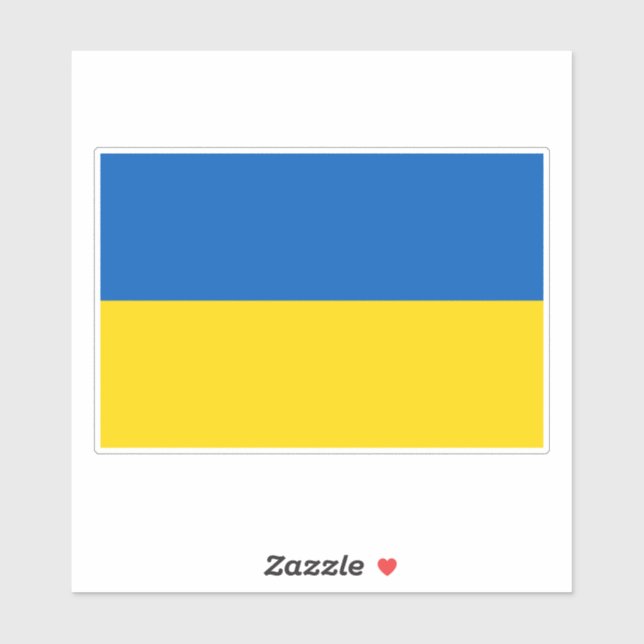 Ukrainian flag. I support Ukraine. Aufkleber (Blatt)
