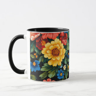 Ukrainian folk art motifs tasse