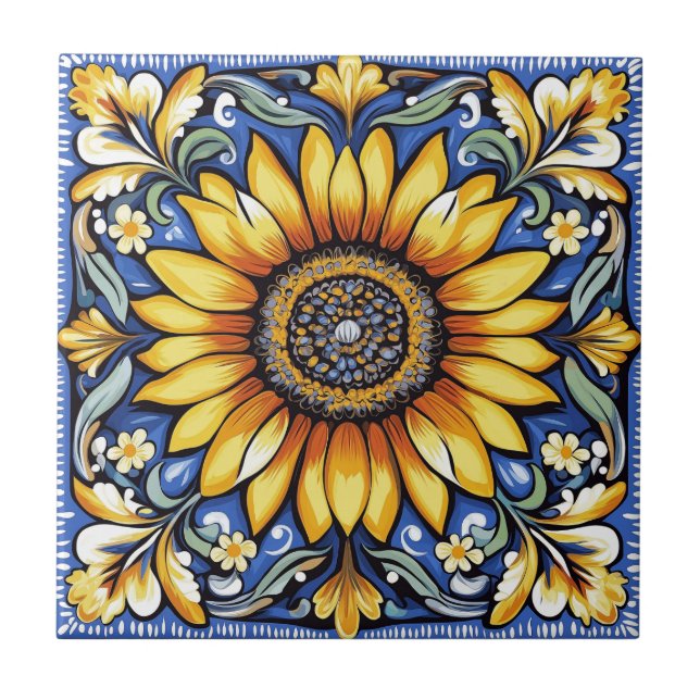 Ukrainian folk art pattern fliese (Vorderseite)