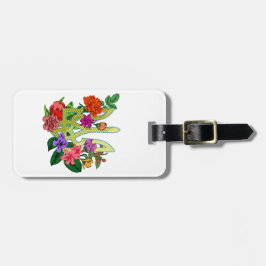 Ukrainian heraldry trident tryzub blooming flowers gepäckanhänger