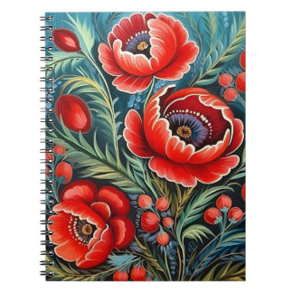 Ukrainian Petrikivka traditional folk art Notizblock