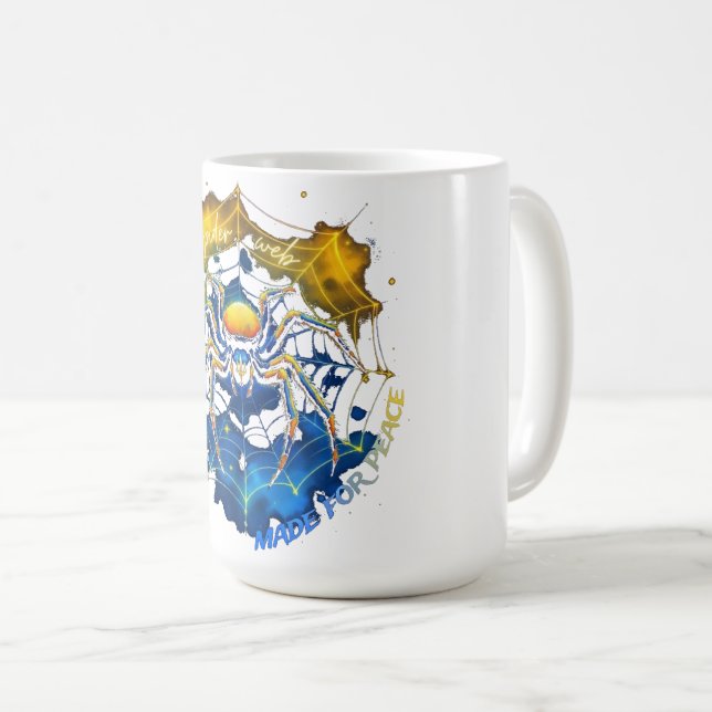 Ukrainian Spider Web - Made for Peace Design Kaffeetasse (VorderseiteRechts)