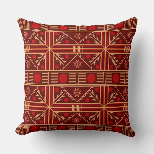 Ukrainian Star Pattern Throw Pillow - Art Kissen (Vorderseite)