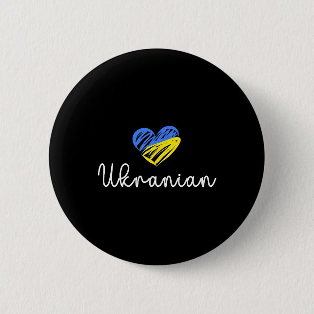 Ukrainian Support Ukraine Flag Ukrainian Love I St Button (Vorderseite)