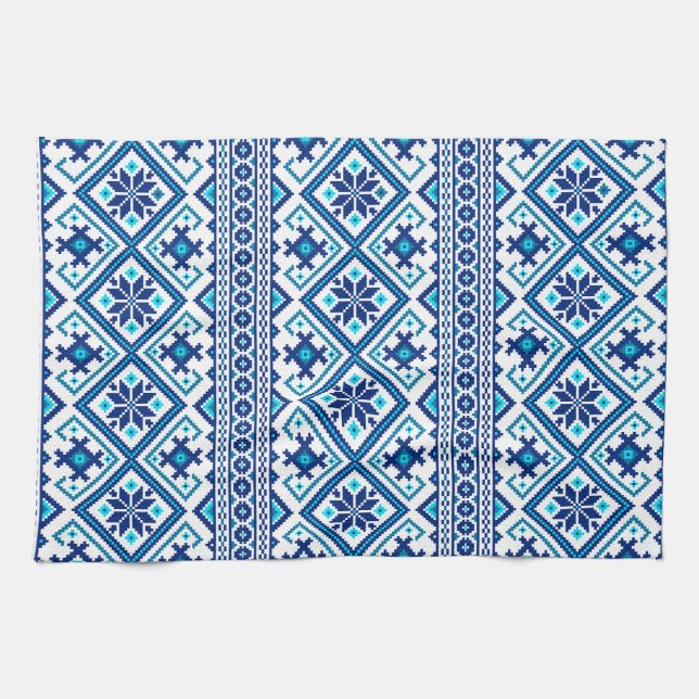 Ukrainian traditional vushuvanka folk art pattern geschirrtuch (Horizontal)