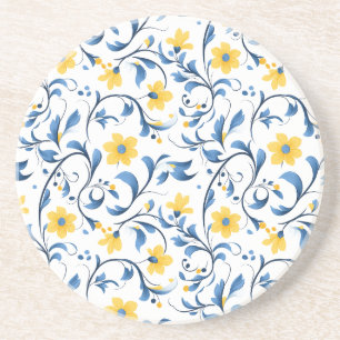 Ukrainianische Blumenmotive der Volkskunst Sandste Getränkeuntersetzer