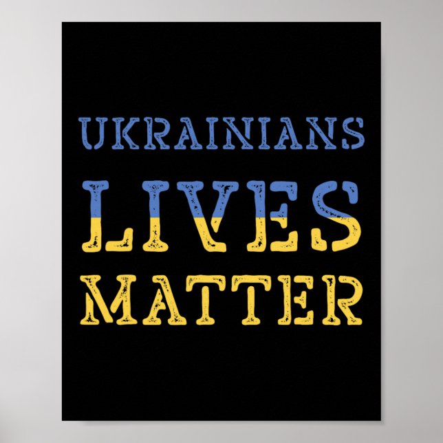 Ukrainianisches Leben Problem-Shirt Ukraine-Flagge Poster (Vorne)