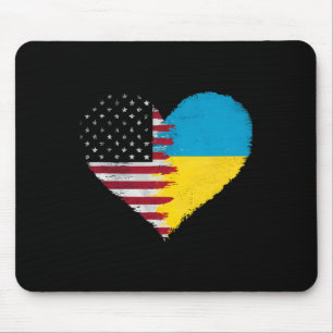 Ukrainisch Amerikanische Flagge Amerika USA Ukrain Mousepad