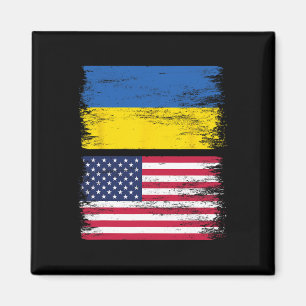 Ukrainisch-Amerikanische Flagge Ukraine USA Amerik Magnet