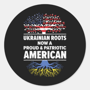 Ukrainisch-amerikanischer Patriot USA Ukrainische  Runder Aufkleber