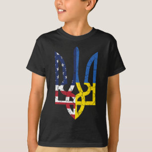 Ukrainisch-Amerikanisches Flaggen-Symbol Liebe Unt T-Shirt