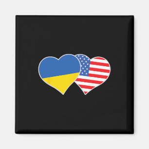 Ukrainisch Amerikanisches Herz Liebe Ukraine USA-F Magnet