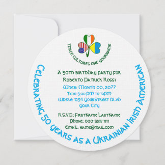 Ukrainisch-amerikanisches Kleeblatt Personal Einladung