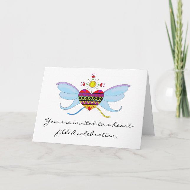 Ukrainisch bei Herzhochzeit Einladung (Vorderseite)