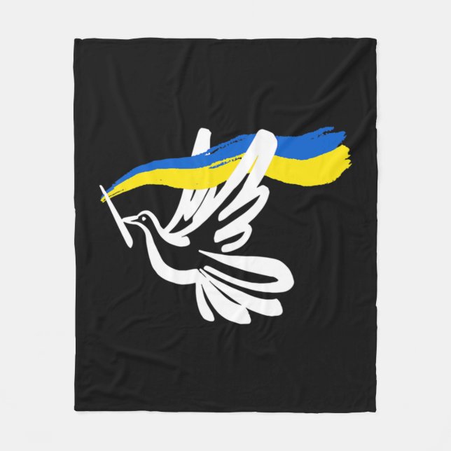 Ukrainisch Gelbe blaue Flagge mit Unterstützung fü Fleecedecke (Vorderseite)