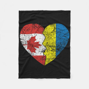 Ukrainisch Kanadische Flaggen Herz Kanada Ukraine Fleecedecke