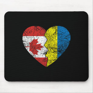 Ukrainisch Kanadische Flaggen Herz Kanada Ukraine Mousepad