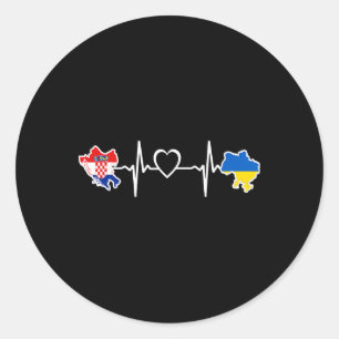 Ukrainisch kroatische Flagge - Ukraine Kroatien He Runder Aufkleber