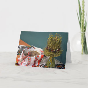 Ukrainisch Kutya und Didukh Feiertagskarte