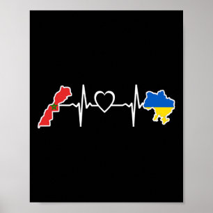 Ukrainisch-marokkanische Flagge - Ukraine Marokko  Poster