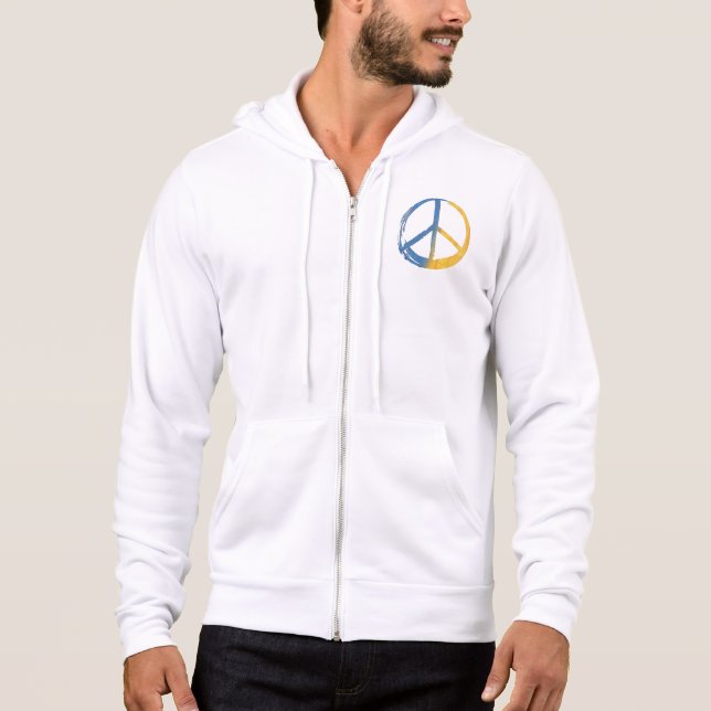 Ukrainisch - PEACE Symbol Blauer Gelber Ukraine Kr Hoodie (Vorderseite)