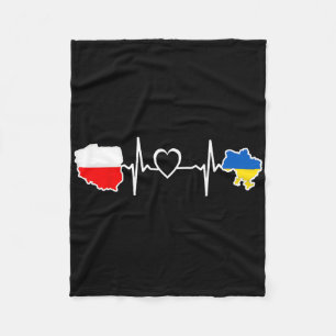 Ukrainisch Polnische Flagge - Ukraine Polen Herzsc Fleecedecke