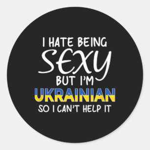 Ukrainisch Sein Lustiges Ukraine Y Runder Aufkleber