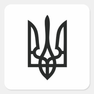 Ukrainisch Tryzub Quadratischer Aufkleber