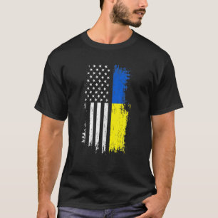 Ukrainische amerikanische Flagge T Prix Ukraine US T-Shirt
