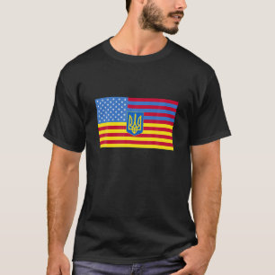 Ukrainische amerikanische Flagge Ukraine USA Ameri T-Shirt