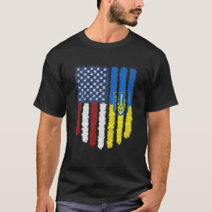 Ukrainische amerikanische Flagge Ukraine USA Ameri T-Shirt