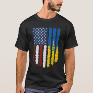 Ukrainische amerikanische Flagge Ukraine USA Ameri T-Shirt