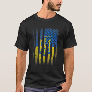 Ukrainische amerikanische Flagge Ukraine USA Ameri T-Shirt