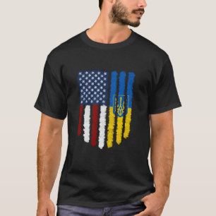 Ukrainische amerikanische Flagge Ukraine USA Ameri T-Shirt