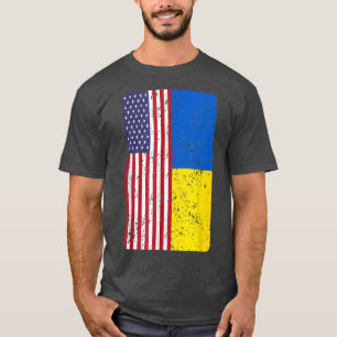 Ukrainische amerikanische Flagge Ukraine USA ich S T-Shirt