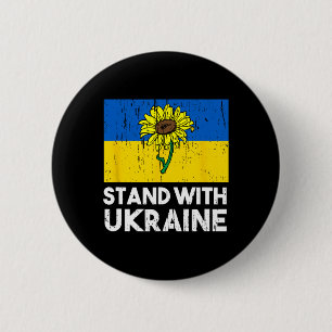 Ukrainische Blume Sonnenblume Stand mit Ukraine Button