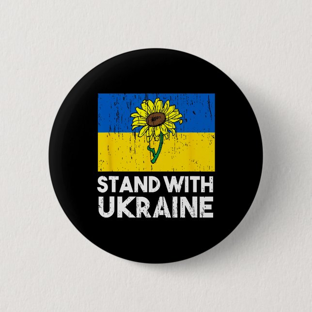 Ukrainische Blume Sonnenblume Stand mit Ukraine  Button (Vorderseite)
