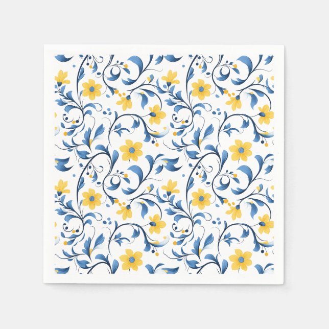 Ukrainische Blumenvolksmotiven.  Serviette (Vorderseite)
