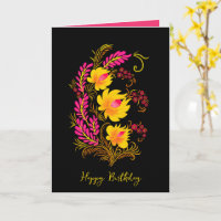 Ukrainische Blumige Volkskunst zum Geburtstag