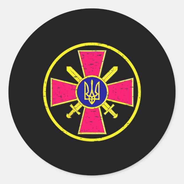 UKRAINISCHE BODENKRÄFTE EMBLEM UKRAINE ARMY ARMEY RUNDER AUFKLEBER (Vorderseite)