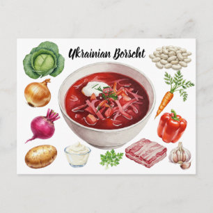 Ukrainische Borscht Postcard Postkarte