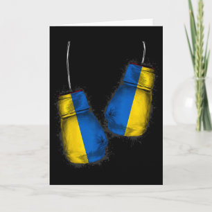 Ukrainische Boxfans Geschenke Flagge Kampf Handsch Karte