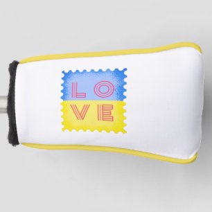 Ukrainische Briefmarke mit Liebe Golf Headcover