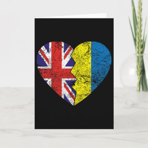 Ukrainische britische Flaggen Herz Vereinigtes Kön Karte