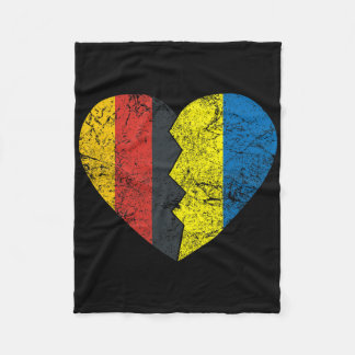 Ukrainische Deutsche Flagge Herz Deutschland Ukrai Fleecedecke
